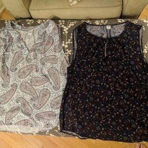 2 old navy sleeveless tops - like new